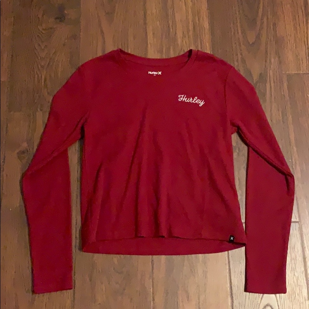 red, hurley long sleeve tee